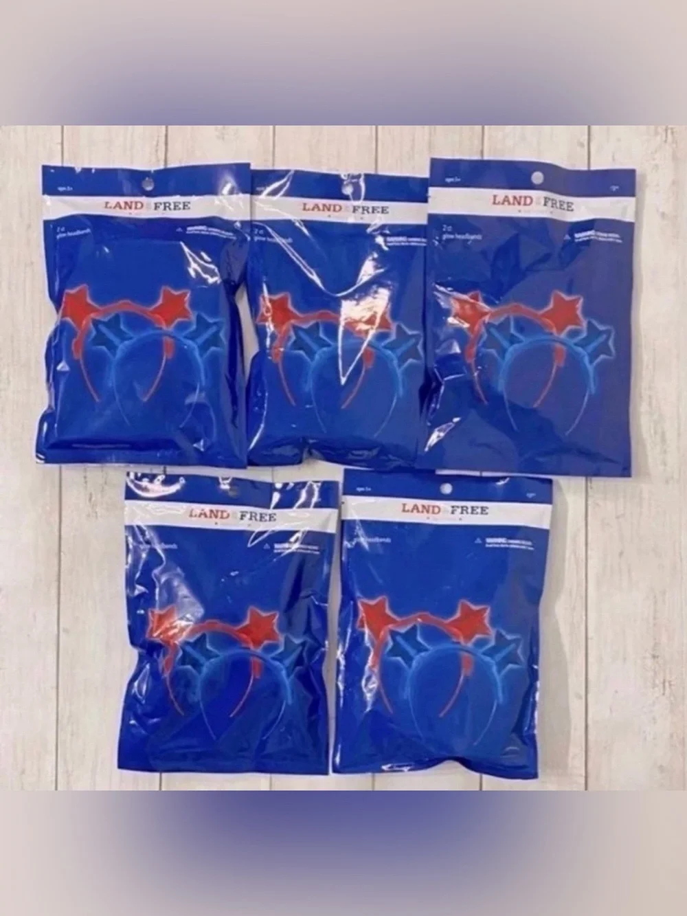 NWT 10 Fourth Of July Glowing Star Headbands